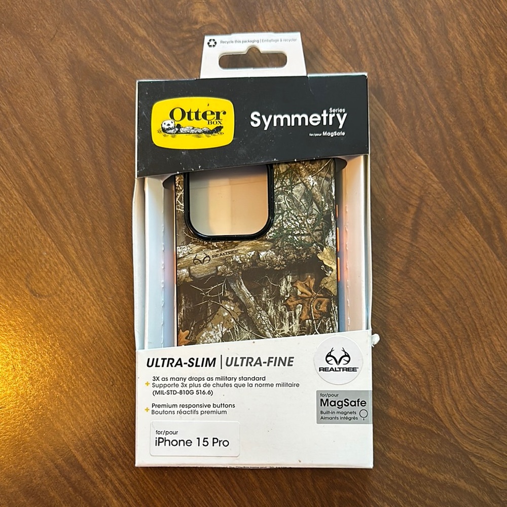 OtterBox Brown Case for iPhone 15 Pro with Camouflage Design